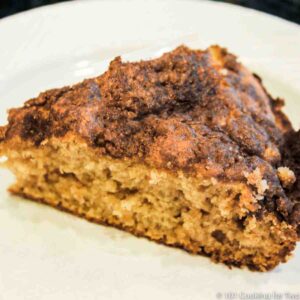 Cinnamon Streusel Coffee Cake on white plate
