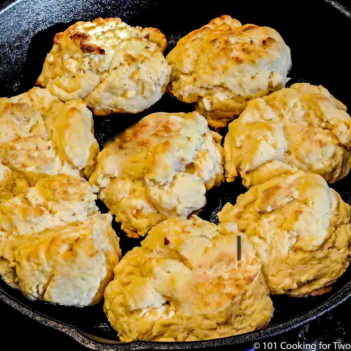 grill biscuits in a cast iron skillet.