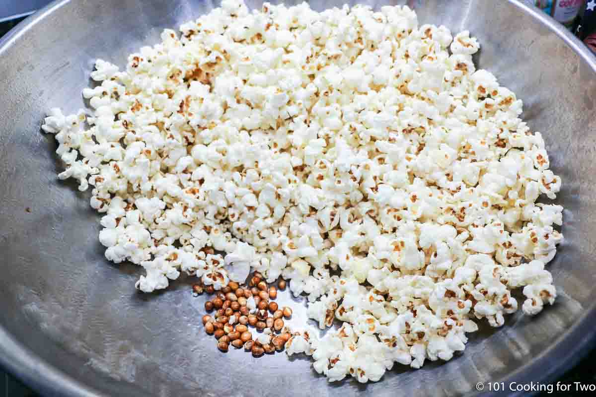 popped popcorn in a large bowl.