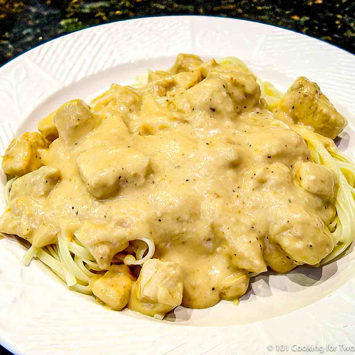 Cajun Chicken Alfrado on linguini.