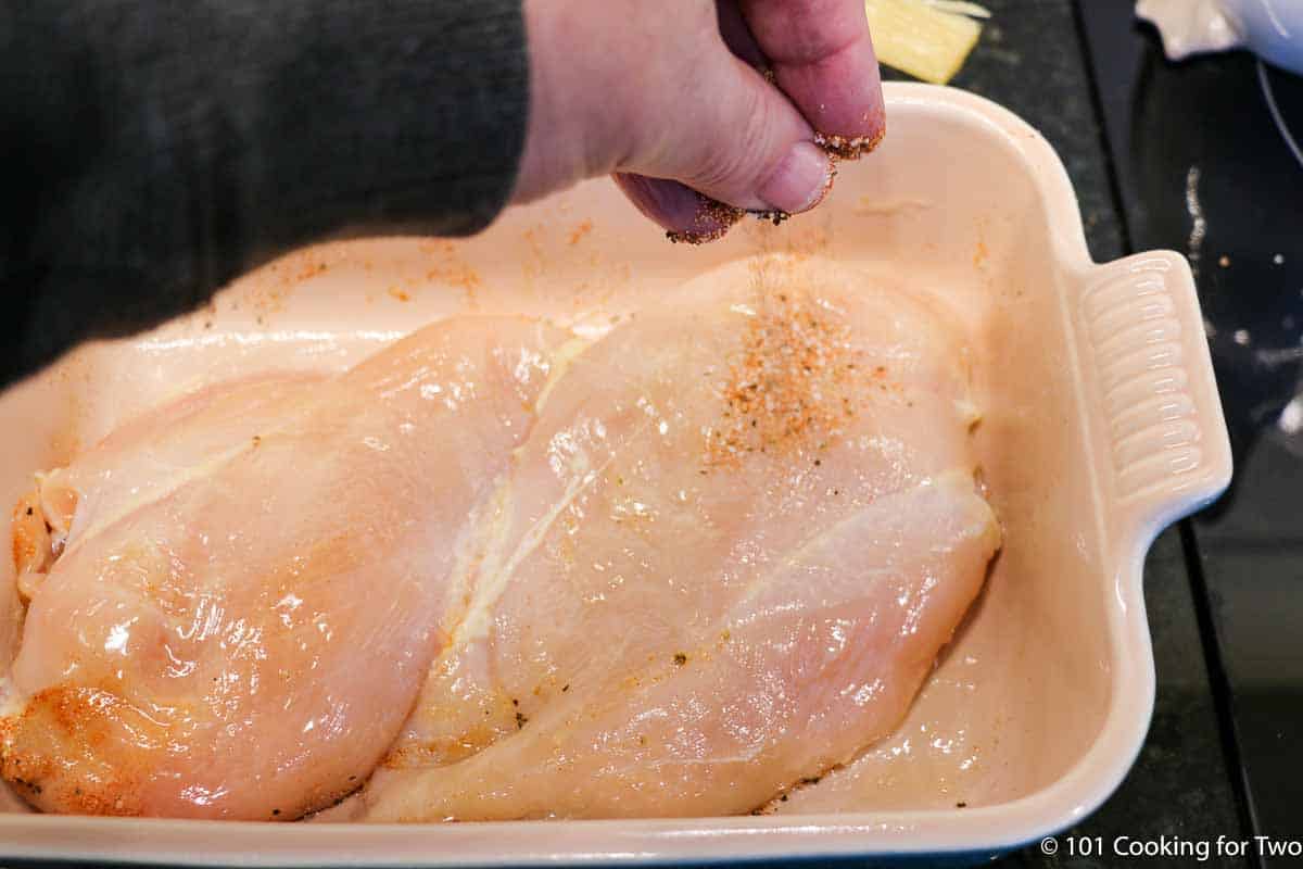 sprinkle chicken with spices