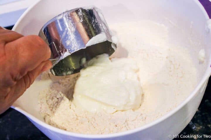 adding salt to make self-rising flour.