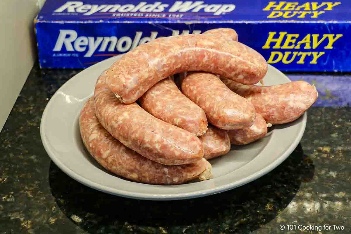 pile of raw Italian sausage.