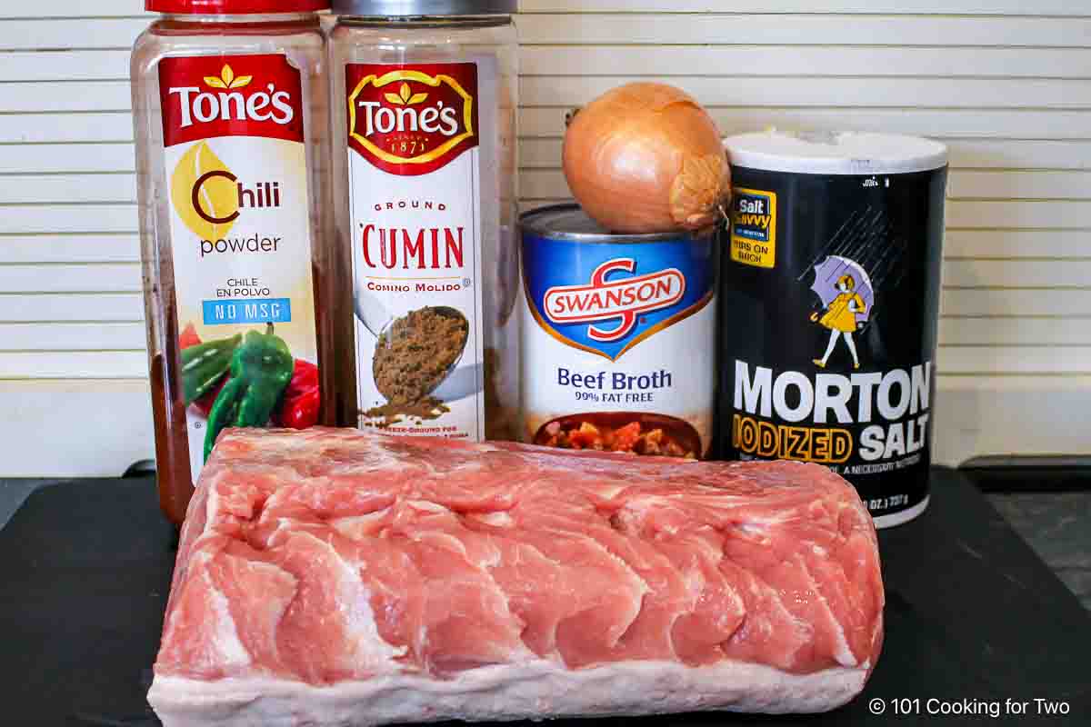 Pork loin with spices for pulled pork.