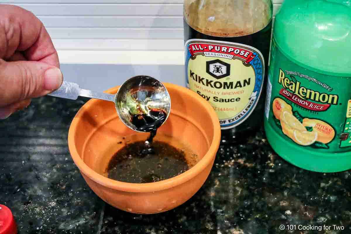 mixing honey glaze.