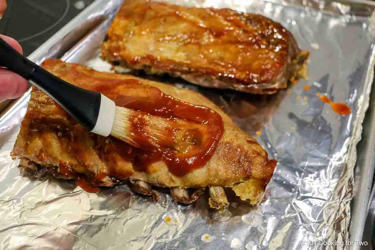 brush with BBQ sauce before browning under the broiler.
