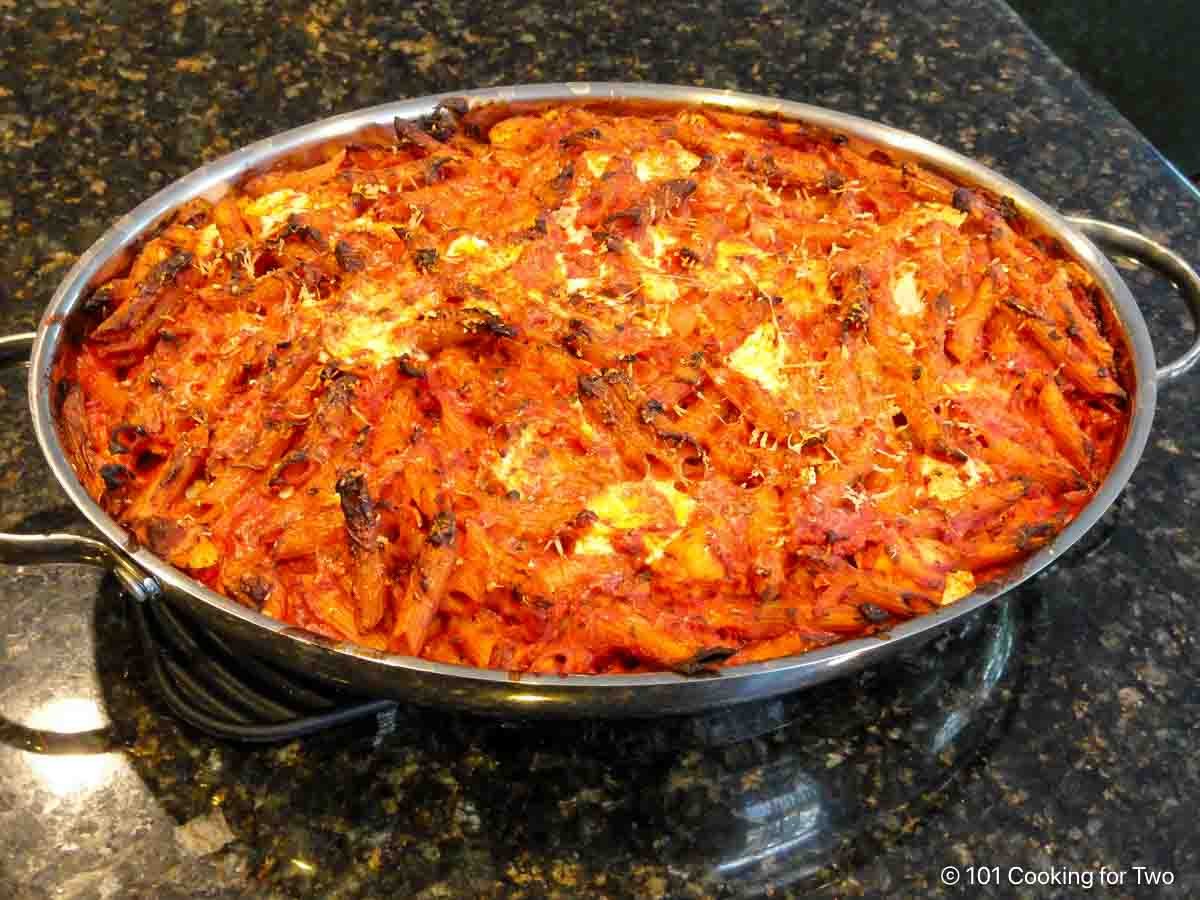 Baked chicken and pasta bake.