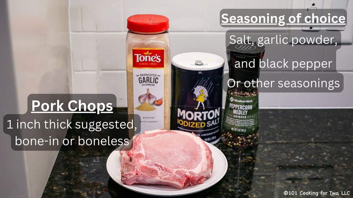 Pork chops with seasoning—Labeled