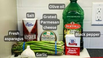 Asparagus with Parmesan and garlic-labeled.
