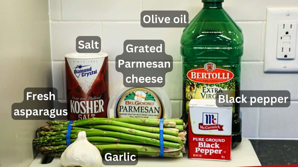 Asparagus with Parmesan and garlic-labeled.