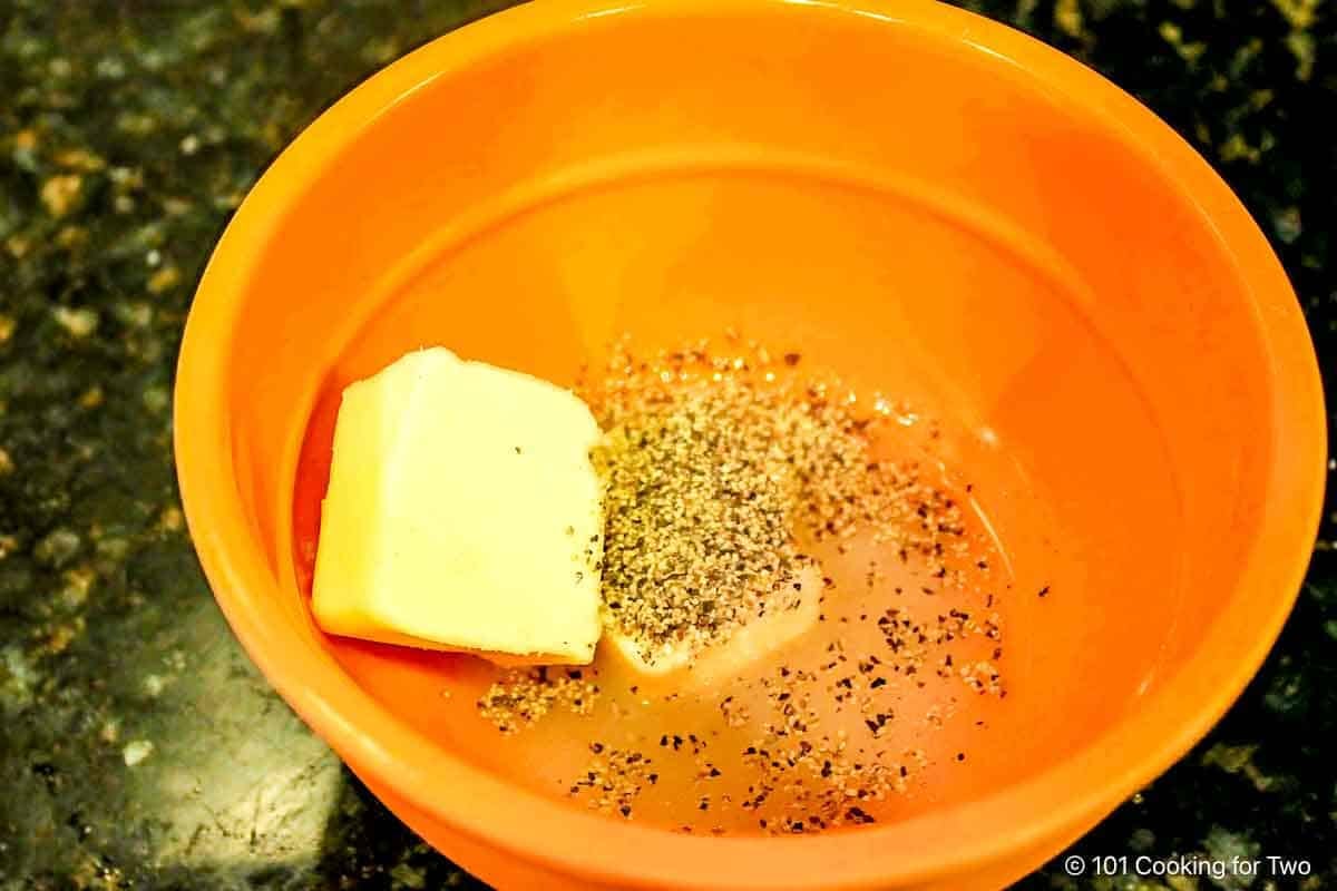 Combining butter with juice.