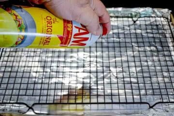 Prep a rimmed tray with foil and a rack.