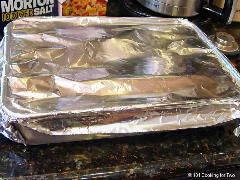 Seal the baking pan with foil.