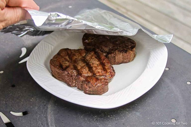 Tenting filets after cooking