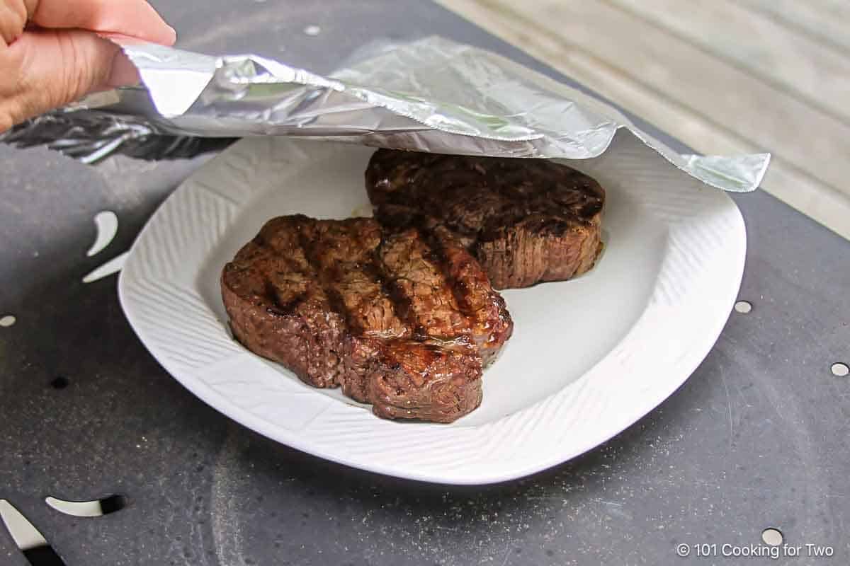 Tenting filets after cooking