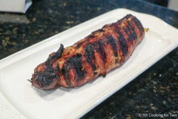 Honey garlic pork tenderloin on a platter.